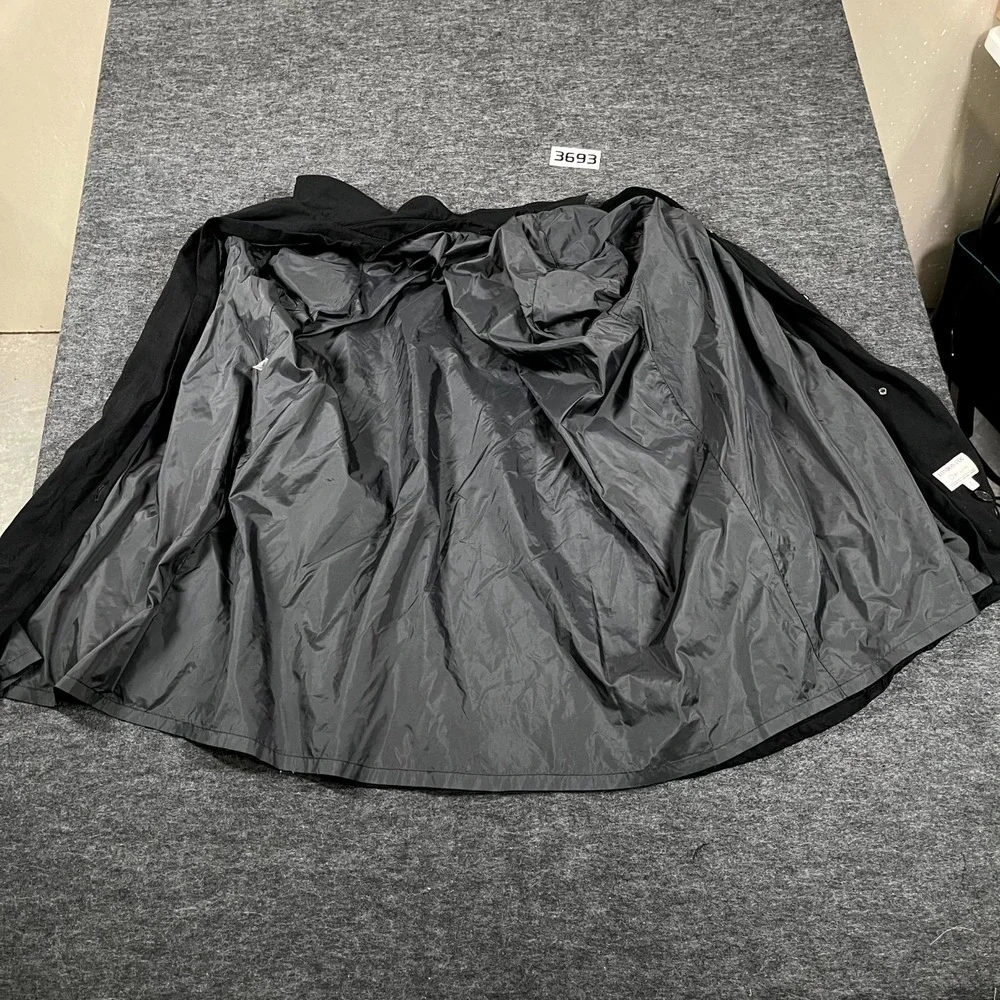 Vintage Made in USA London Fog Trench Coat Womens 14 Black Lined‎ Button